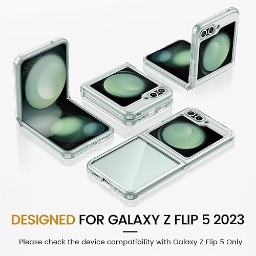 Miniatura 3 de VEGO Funda para Galaxy Z Flip 5 con protector de pantalla, TPU anticaída, funda ultra delgada, resistente al desgaste, cubierta de parachoques de
