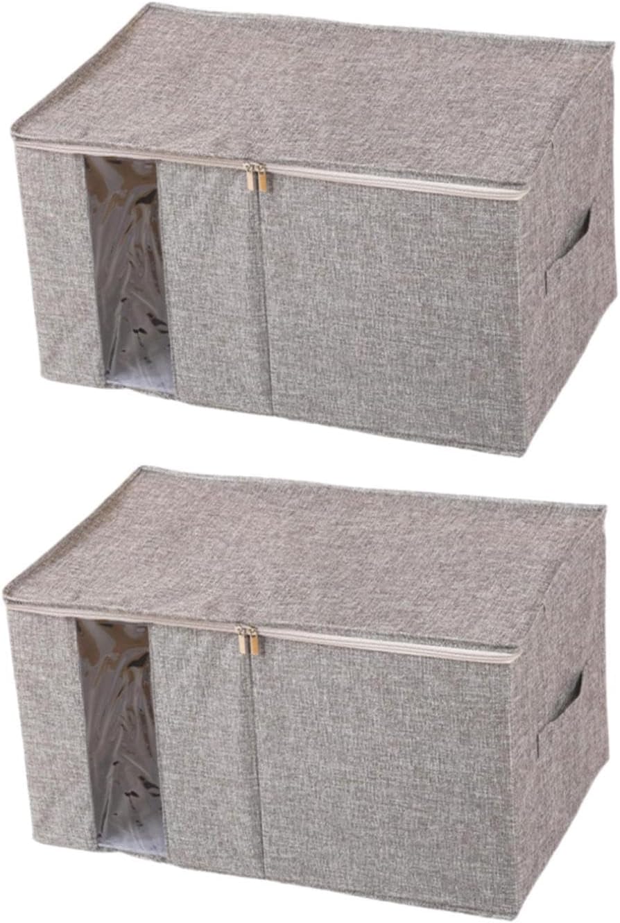 2X Closet Storage Container Dust Resistant Storage Organiser with Zip Stackable Sweater Clothes Organizer for Comforters, L