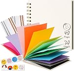 DIY Livre de 10"x10" 20 Feuille/ 40 Pages Colorful Pages Craft Album, Creative Art Journal pour le dessin, l'écriture, la photo & Stickers, Cadeau fait main parfait, Khaki