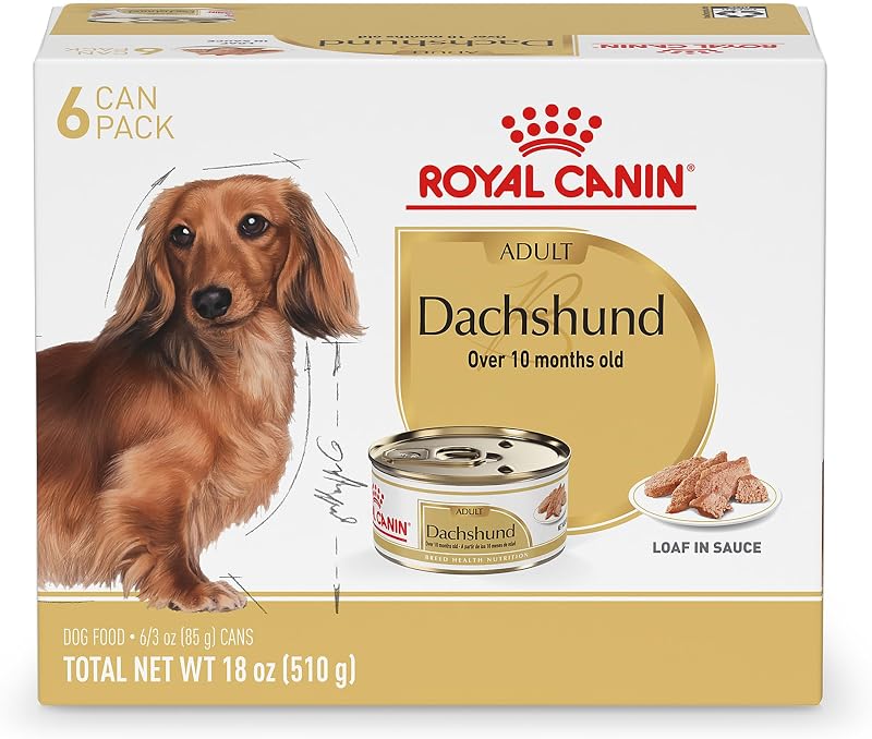Alimento húmedo para perros adultos Royal Canin Dachshund, 3 oz, paquete de 6 | Soporte muscular con L-carnitina, soporte para el tono muscular, para perros salchicha adultos de más de 10 meses, pan en salsa