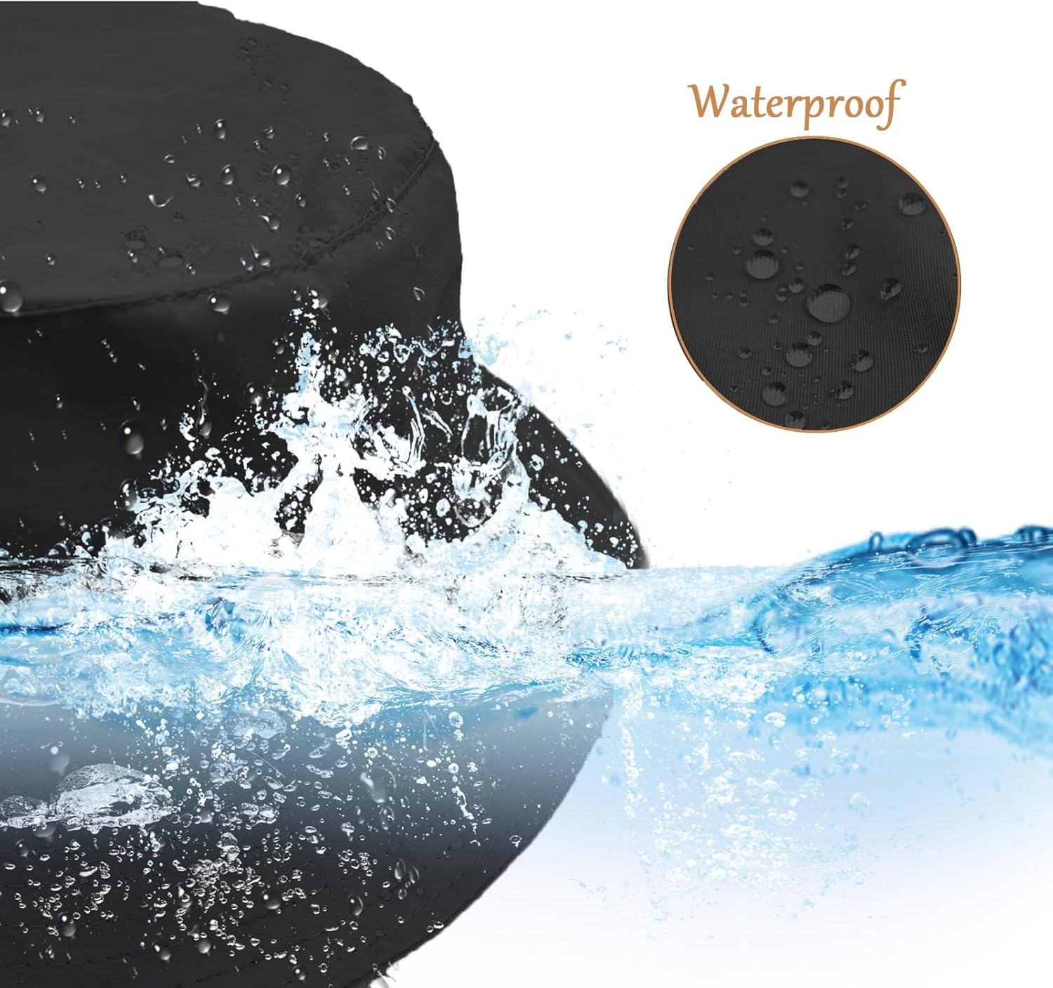 Waterproof Bucket Rain Hat for Men Women, Outdoor Fishing Hat Foldable UV Protection Sun Hat Quick Dry Summer Beach Fishing - Image 4