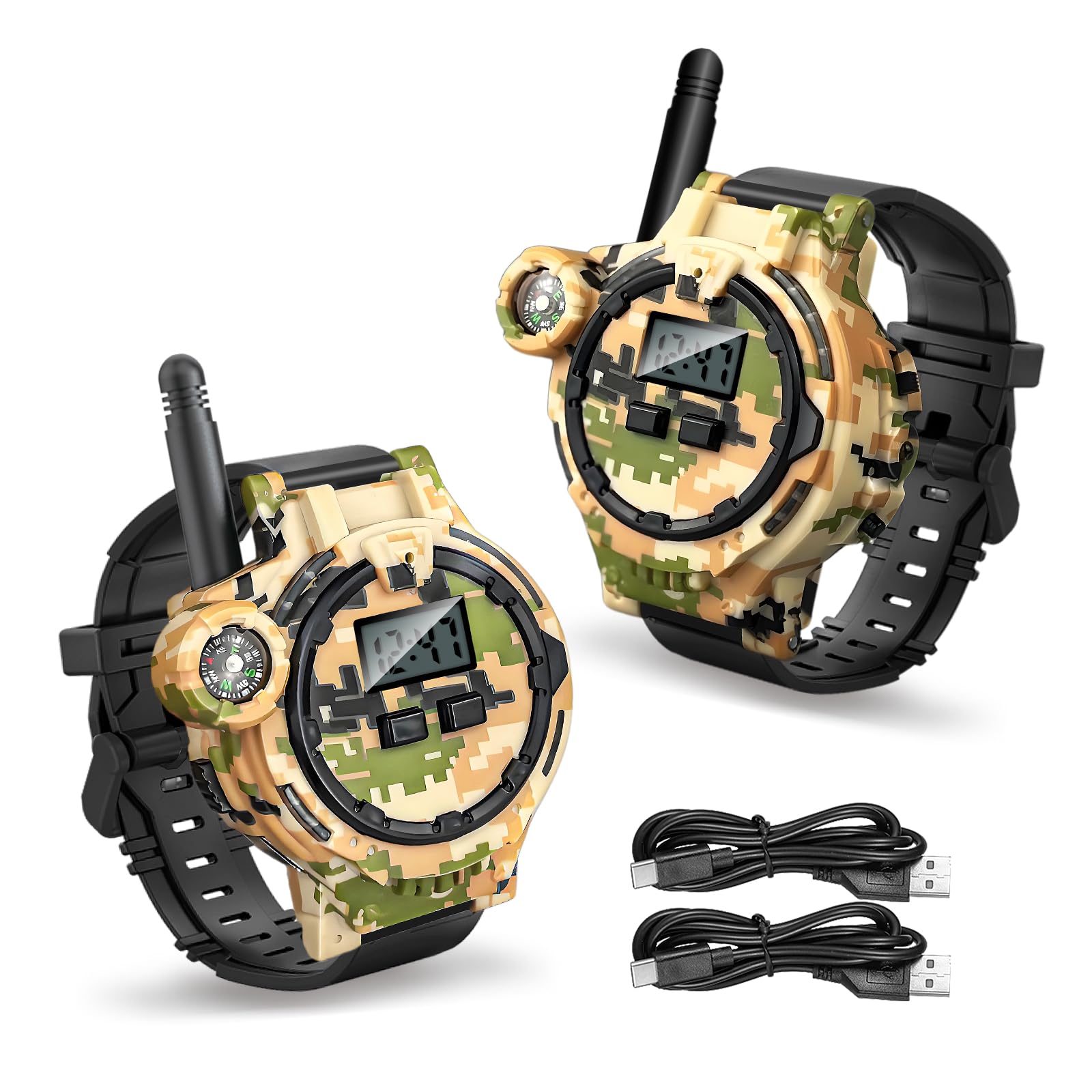 Rechargeable Walkie Talkies for Kids,Two-Way Radio Walky Talky with Flashlight Children Long Range,2 Pack Interphone Toy for Kid Age 6-12 Outdoor Game for Kids Ages 4-8 Gifts for Boy and Girl, Orange