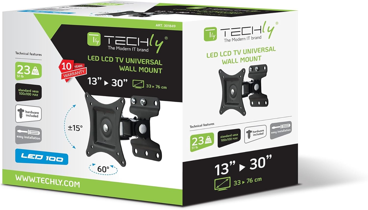 Techly Tilting Wall Mount for 13-30in TVs