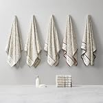 Madison Park Serene 100% Cotton Bath Towel Set Luxurious Floral Decorative Towels for Bathroom Embroidered Cotton Jacquard Design Soft Highly Absorbent for Shower 600 GSM, Multi-Sizes, Green 6 Piece