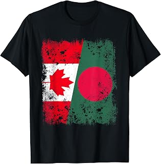 Canada Bangladesh Half Flag Canadian Bangladeshi Flag T-Shirt