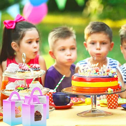 Vista 45 de Lainrrew Cajas para magdalenas, 30 cajas individuales para cupcakes, recipientes individuales para magdalenas, contenedores de pastelería con Verde