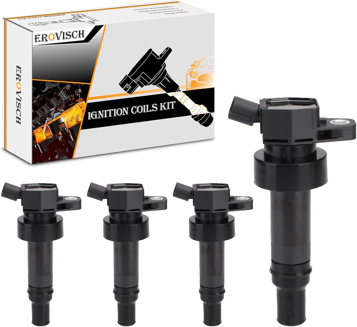 UF652 OEM Ignition Coil Packs (Set of 4) - Compatible with Hyundai Accent Veloster Turbo Kia Rio Soul 2012 2013 2014 2015 2016 2017 2018 2019 2020 2021 2022 - L4 1.6L Engine - Replaces # C1803 GN10634