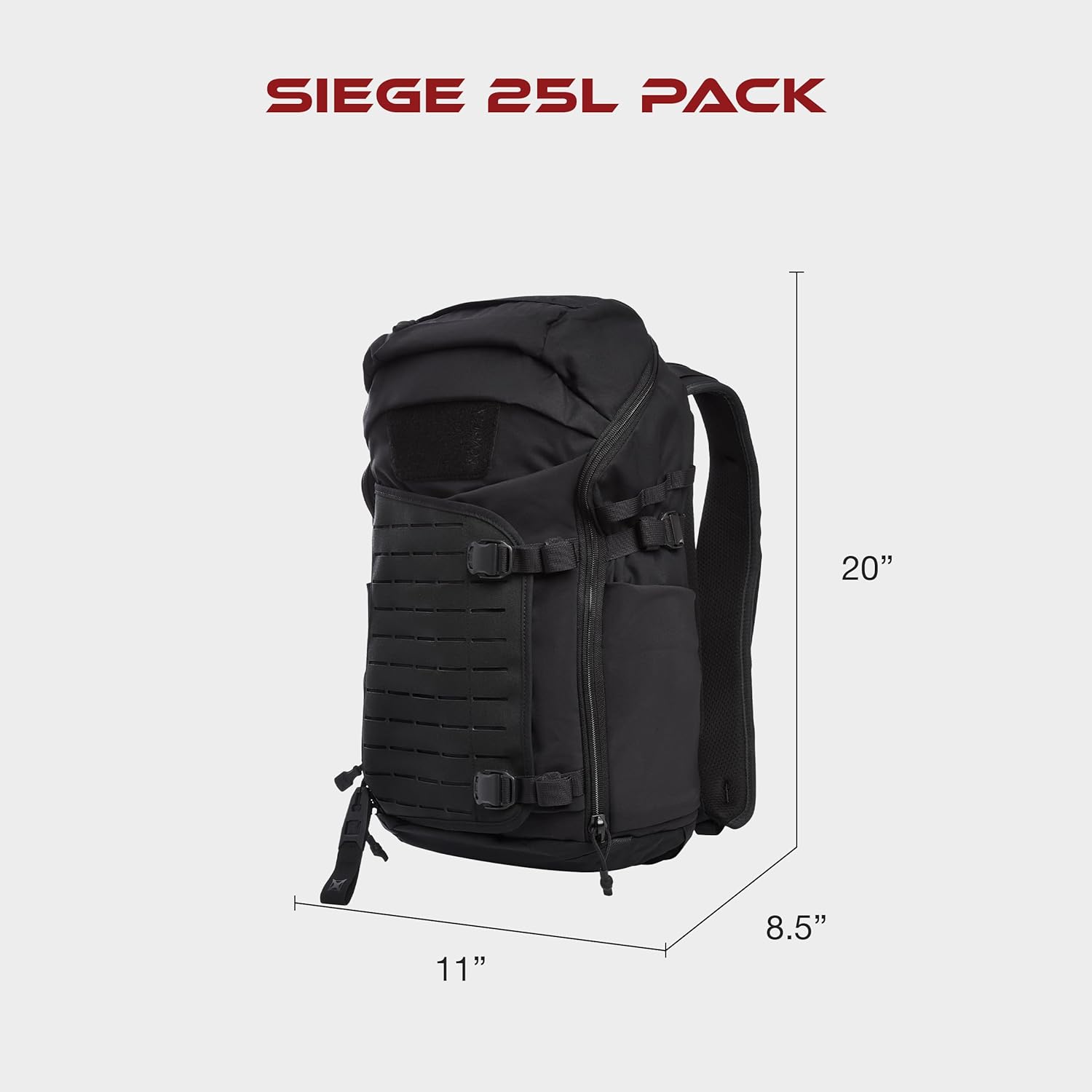 Vertx Siege Backpack - Durable, Water-Resistant with Multiple Compartments for Hiking, Travel, and Everyday Use, It's Black - One Size