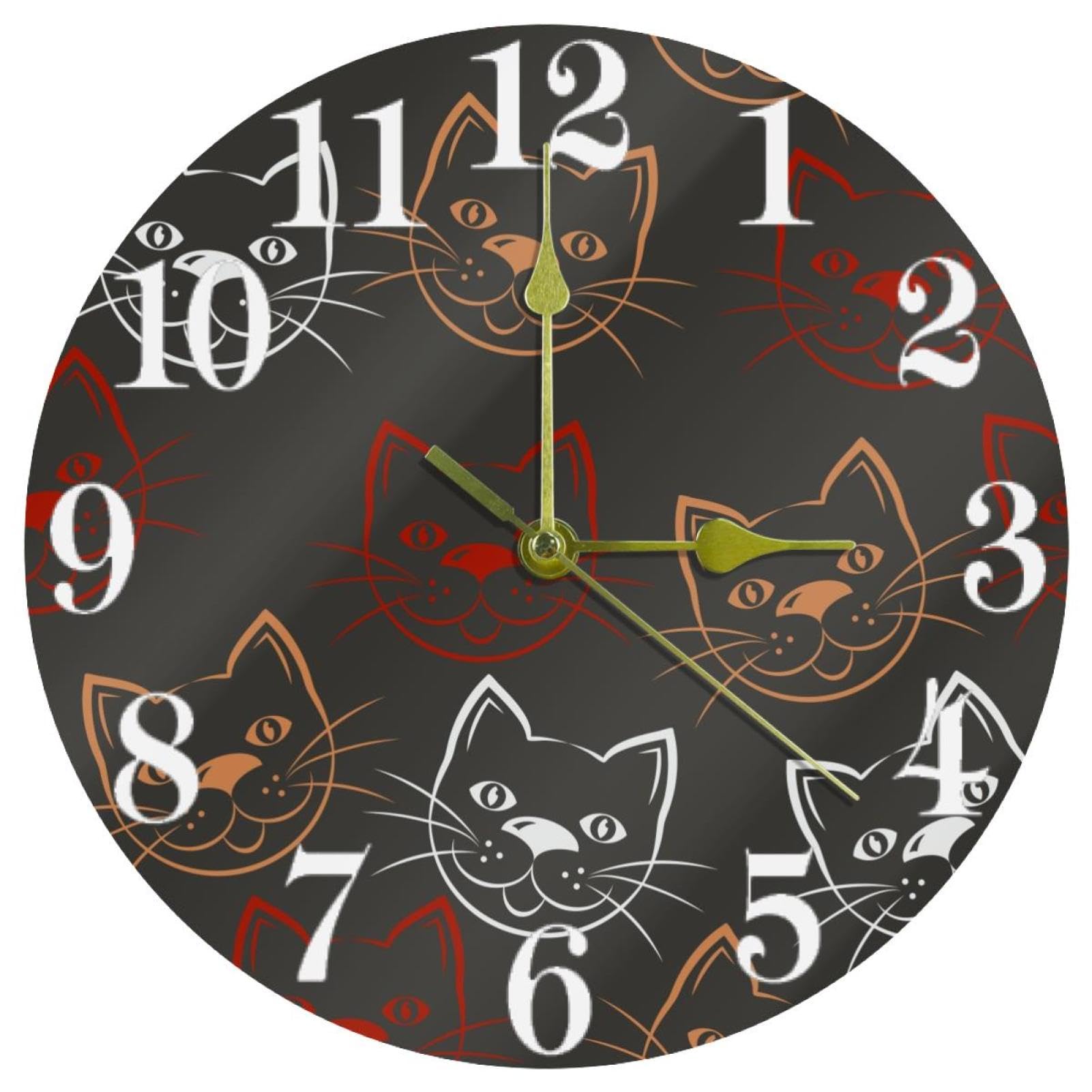 Horloge murale sans tic-tac à quartz ronde, fin du bruit nocturne avec ce modèle rouge à pile