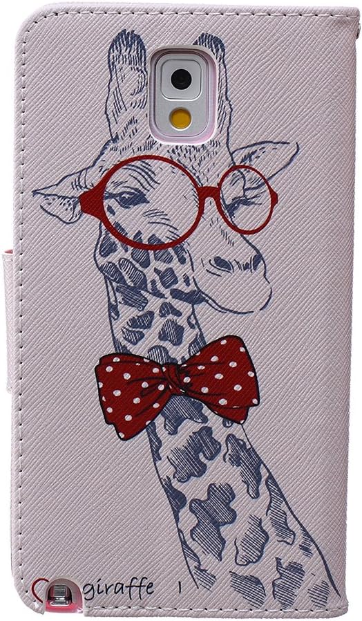 Note 3 Case, Galaxy Note 3 Wallet Case, M-Zebra Note 3 Wallet Case [Wallet Function] Flip Cover Leather Case for Samsung Galaxy Note 3, with Screen Protectors+Stylus (Giraffe)