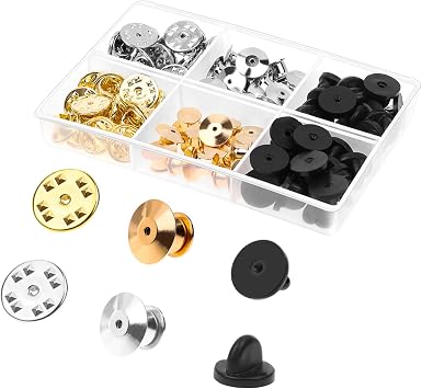 Selizo 84pcs Locking Pin Backs - Lapel Push Pin Keeper Blank Locks for Disney, Enamel, Brooch and Hat Pins Assorted Styles