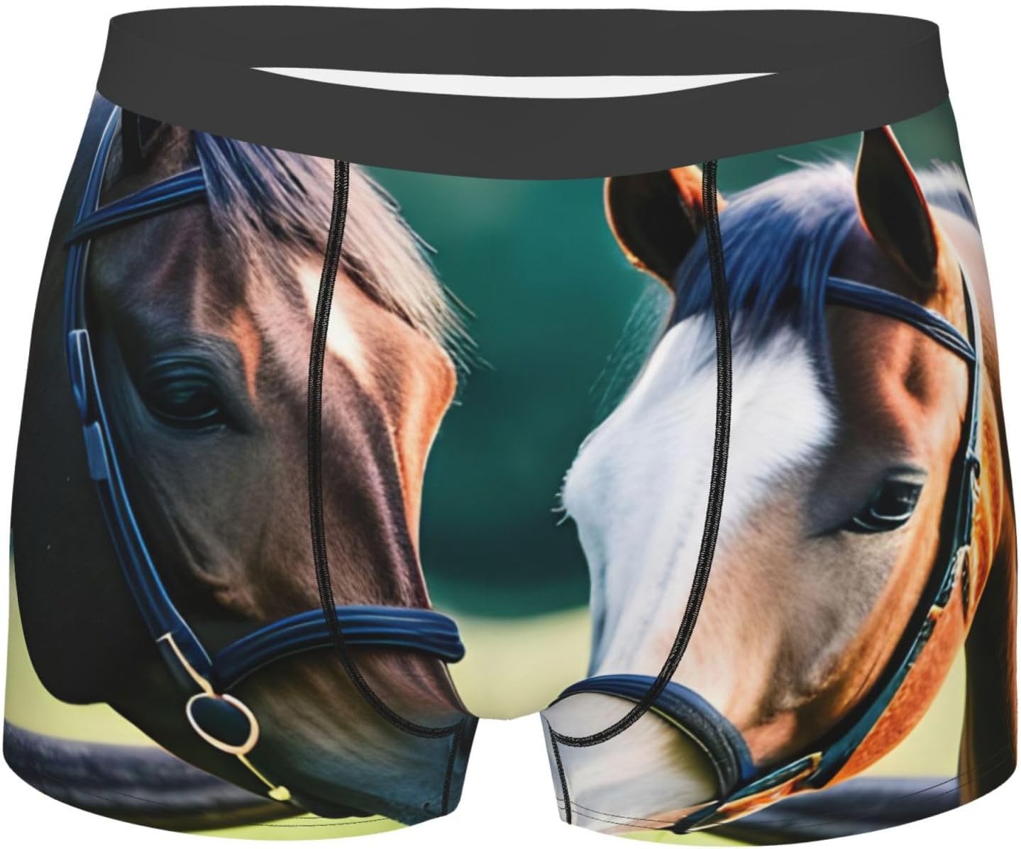 Two Horses Print Boxers For Menâ€“full Print Mens Underwear Boxer Briefs,Comfortable Boxers For Men