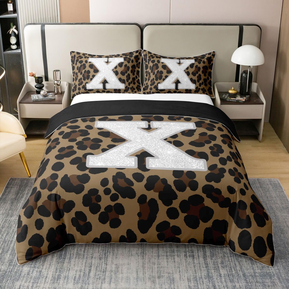 Housse de couette coton 200x200 pour rafraîchir la décoration de lit enfant avec initiale X