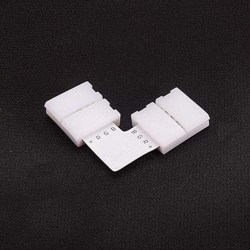 Miniatura 2 de Othmro 5 unids L forma 4 Pin LED tira de luz dividida conectores para SMD 5050 Multicolor LED tira