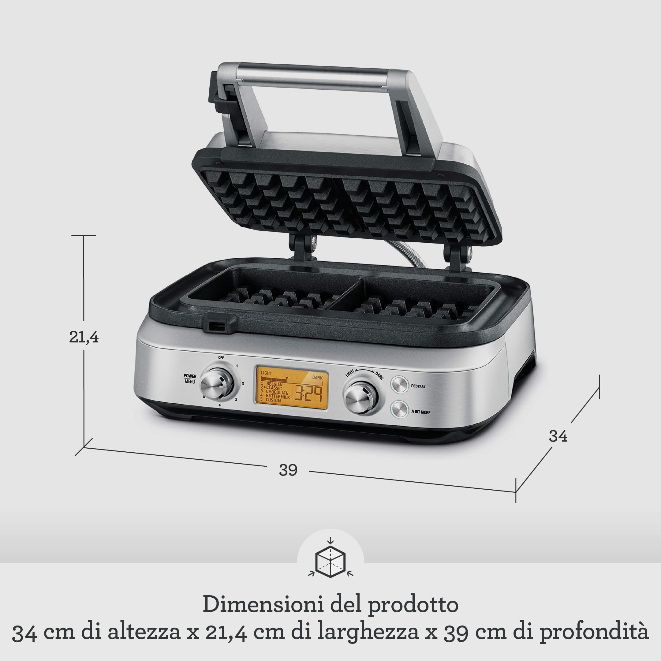 Sage - The Smart Waffle Pro - Macchina per Waffle - Acciaio Inox Spazzolato