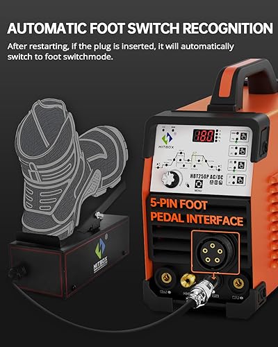Miniatura 6 de HITBOX Soldador TIG ACDC con pulso, máquina de soldadura de aluminio profesional de 200 A con onda cuadradapaloMMAIGBT, exquisito soldador de arco