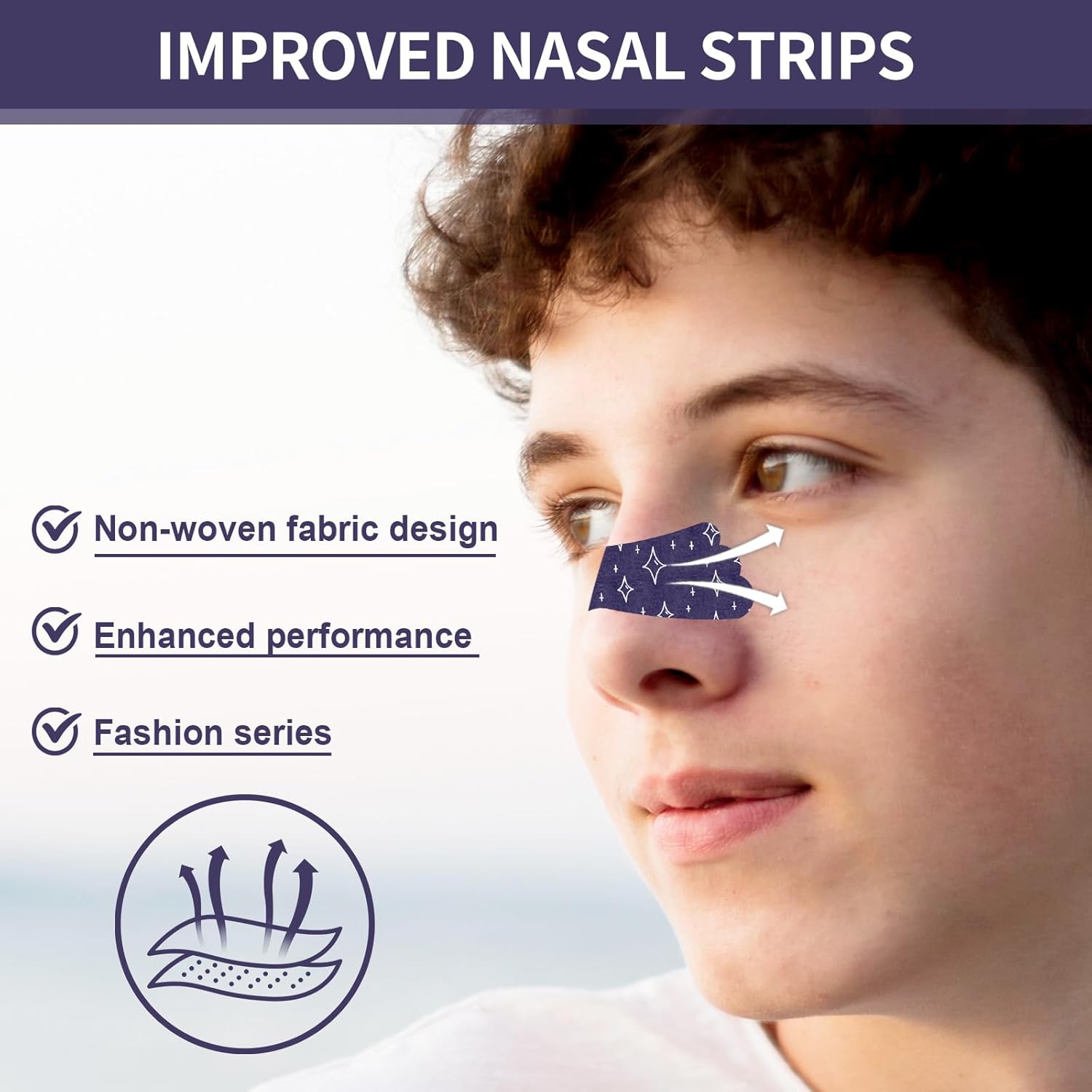 Nasal Strips for Snoring - Extra Strength Nose Strips for Breathing - Nose Tape for Sport, Work and Sleep - Anti Snoring Strips Help Stop Snoring (Blue-100 PCS) - Image 5
