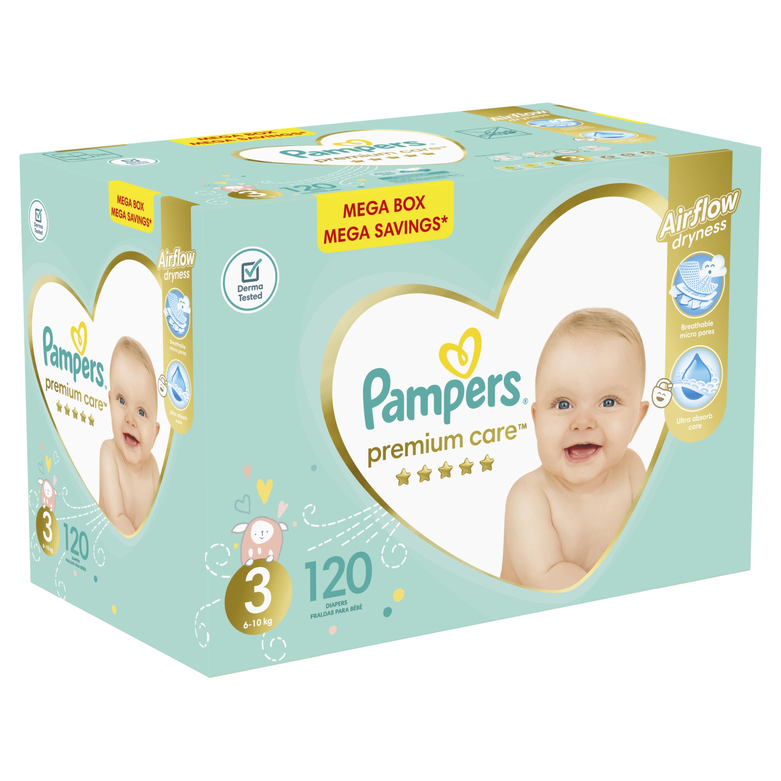 Pampers Premium Care Baby Windeln, Weiß, 120 Stück / 3 Midi