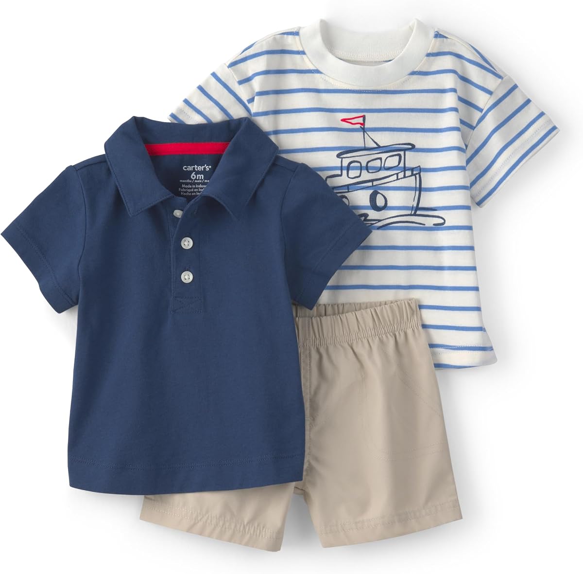 Carter's Conjunto corto de 3 piezas para bebé niño