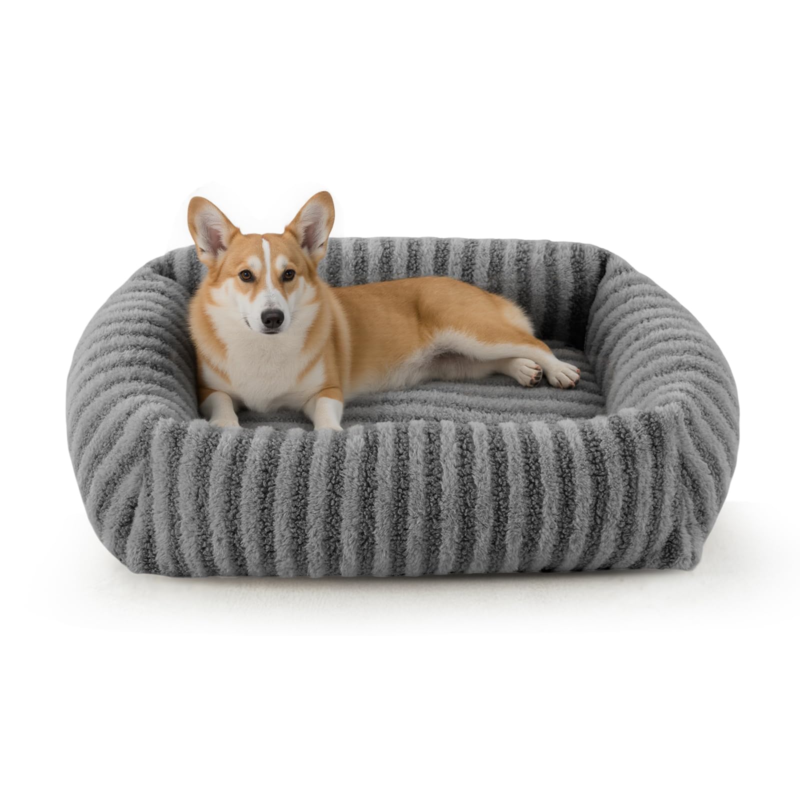 Pawk Panier Chien Lavable Dehoussable, Hautes Parois Latérales Imperméable Panier pour Chien, 51 x 48 x 15 cm