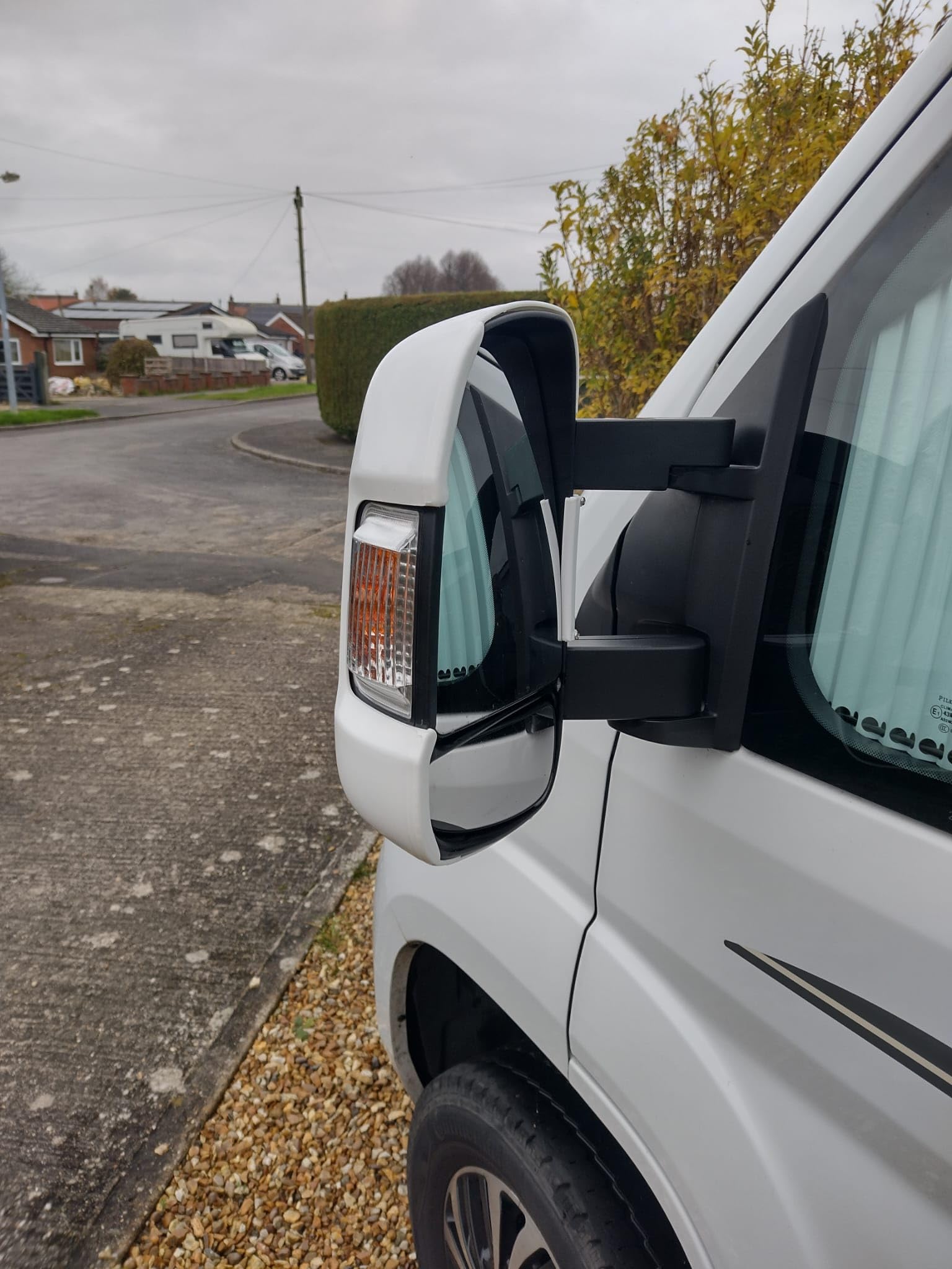 Coquilles de protection pour rétroviseurs de camping-car 2007-2024 Ducato Boxer Relay à bras long, paire blanche