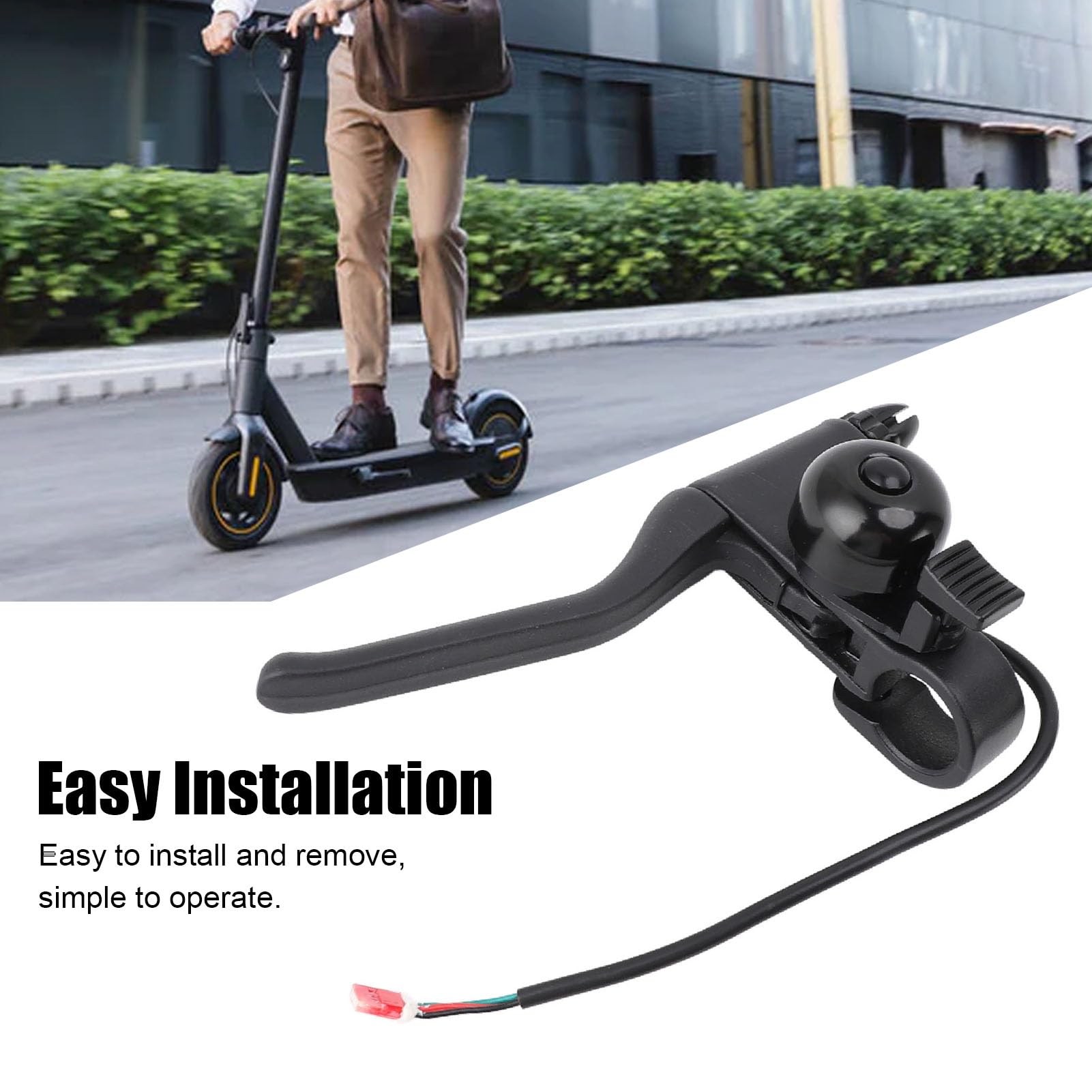 Keenso Maniglia del Freno per Scooter Elettrico, Leva del Freno Ergonomica Antiscivolo in Nylon con Campanello, Sostituzione Fai-da-te