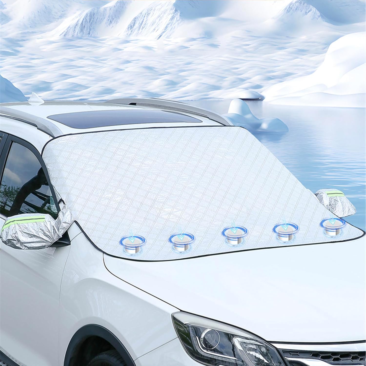 Windscreen Cover for Renault Clio, Captur, Megane, Corsa, Kabin, Car Screen Cover, Windshield Cover, Magnetic Frost Ice Snow Protector, Snow Cover