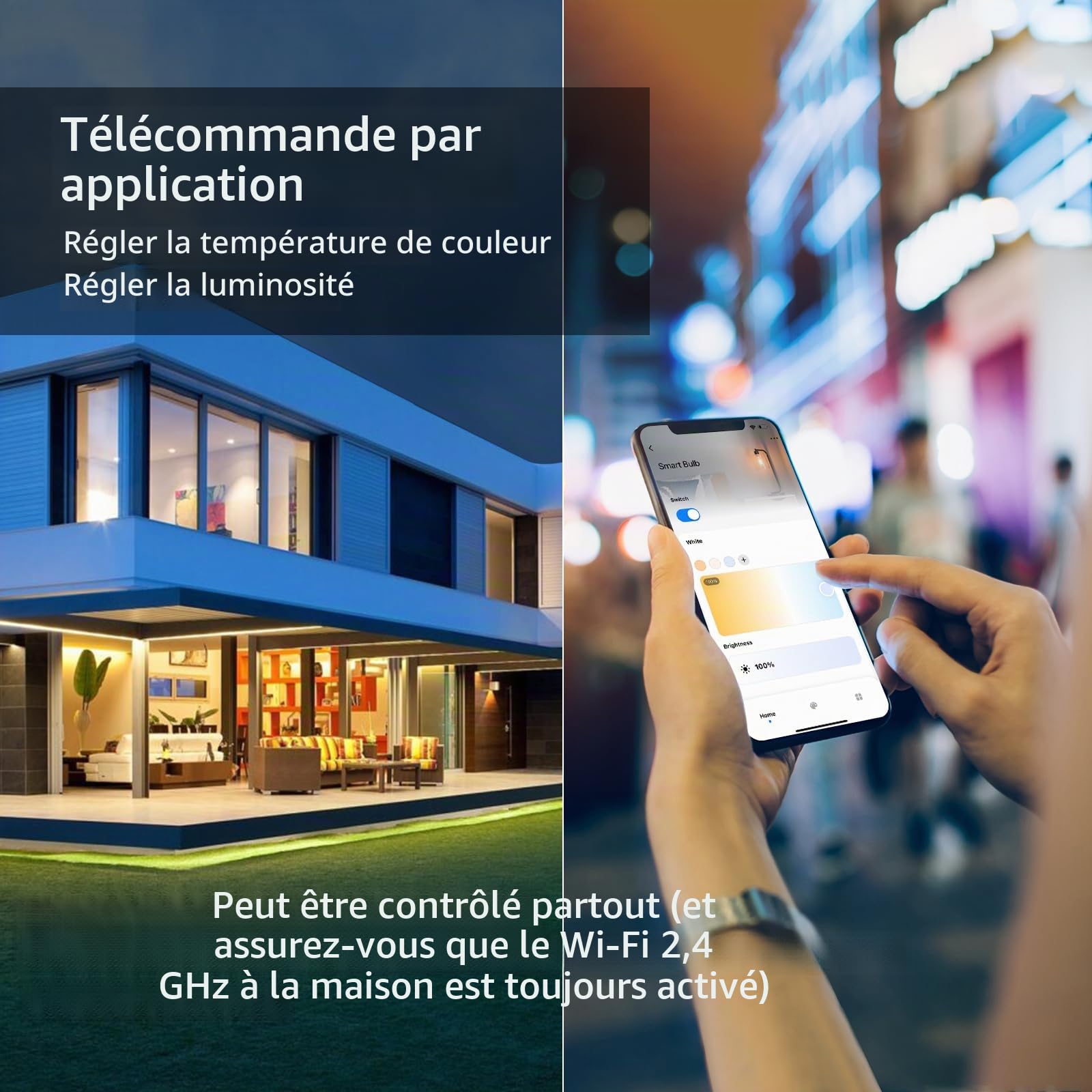 G9 Ampoules LED Dimmable Smart WiFi, Compatible Avec Alexa/Google Home, AC 220V Variable en Continu, 2700K-6500K, Luminosité Réglable de 1% à 100%, 0.4-4W, 40LM-400LM, Fonction Minuterie, Pack de 3
