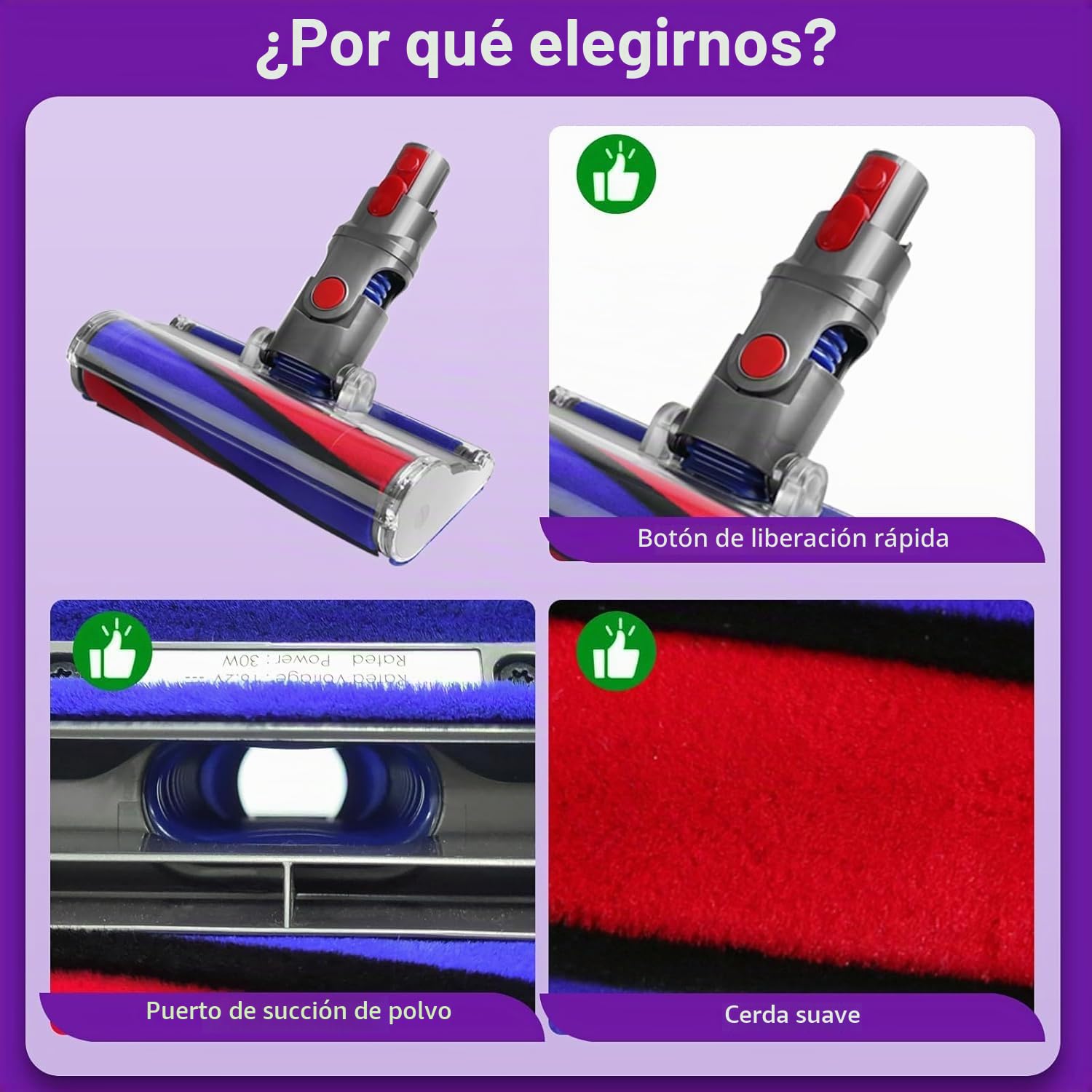 Cepillo de suelo para aspiradora Dyson V7 V8 V10 V11 V15 SV10 SV11 SV12 SV14 SV15