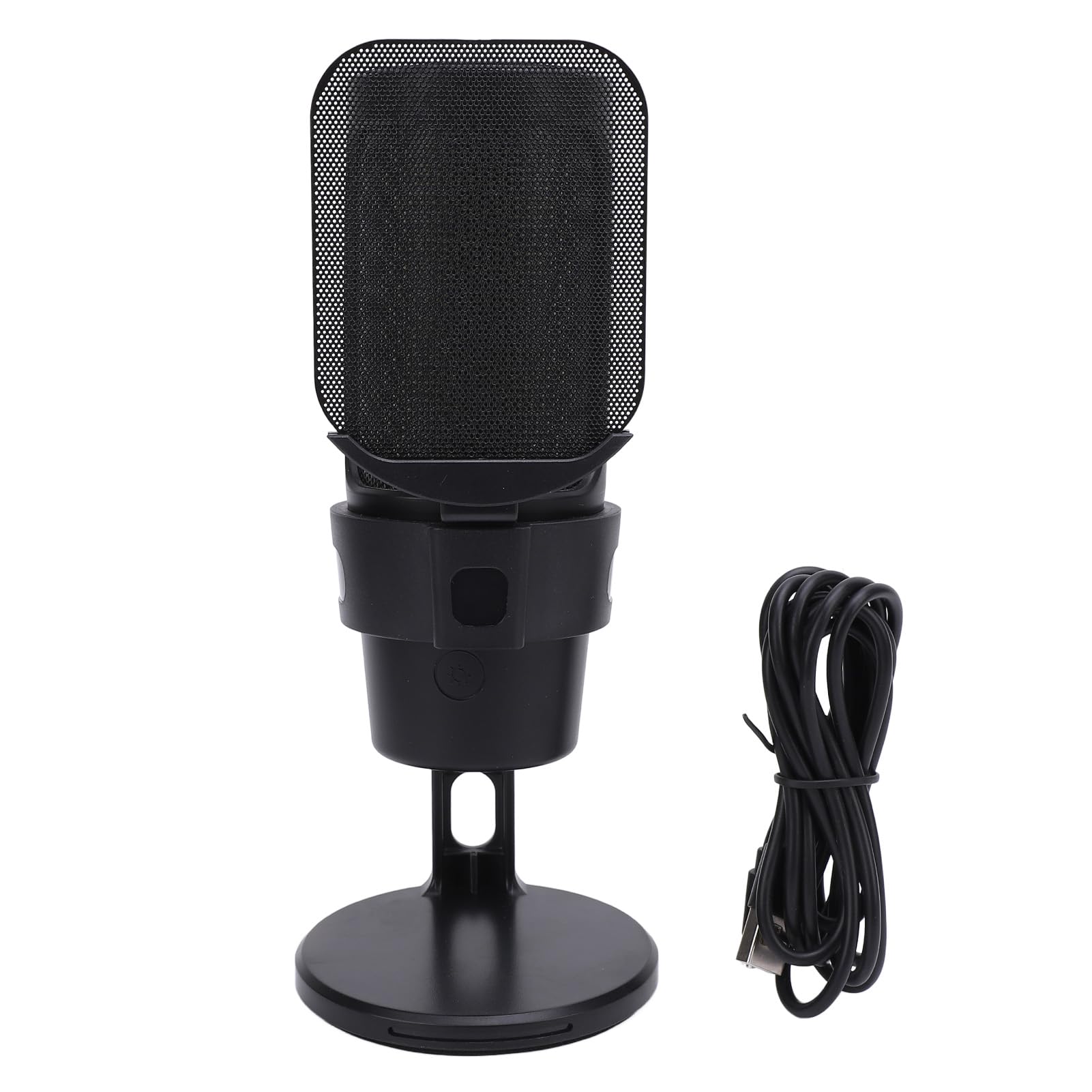 Microfono USB da Gioco Microfono per PC con Regolazione del Guadagno del Volume per Podcast Video Streaming per PC, Registrazione Elettronica in Metallo da Gioco Dal (Nera)