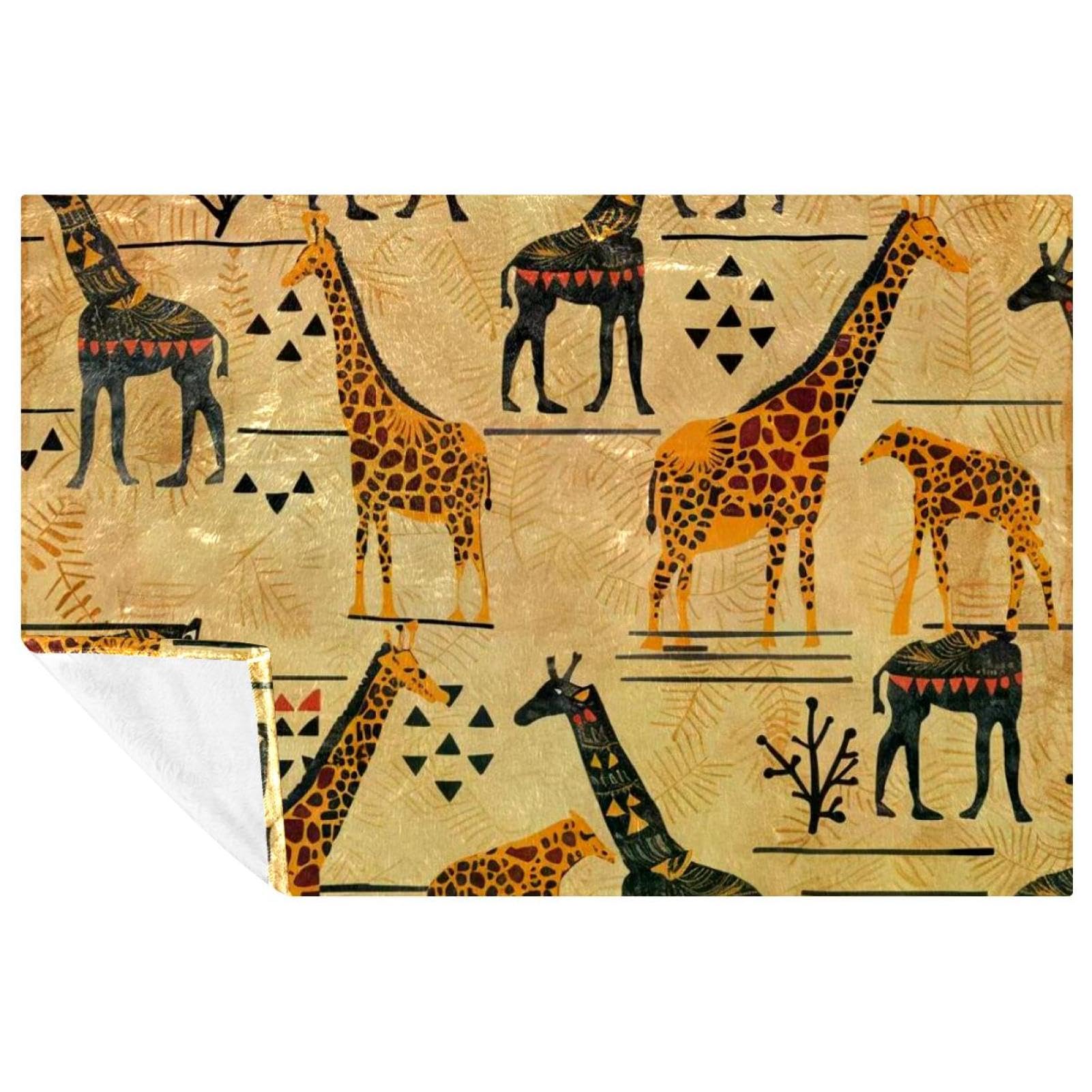Couverture pour pique-nique et camping motif animaux de la savane plaid de plage 150x100