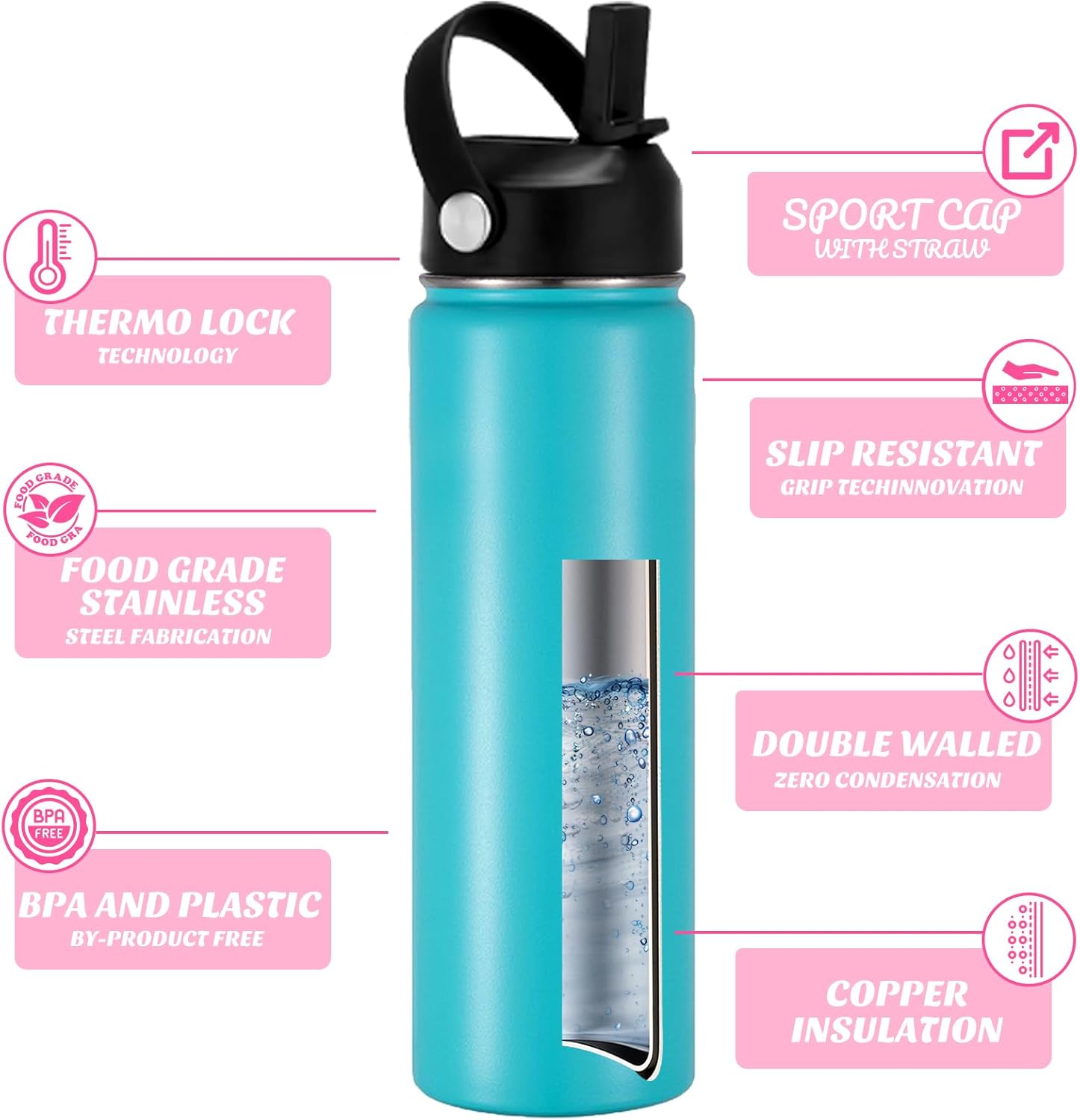 Custom Water Bottle Personalized Cups for Kids Girls Boys Toddler Customized Name Water Bottles Customizable Gifts for School 12 16 18 oz - Image 7