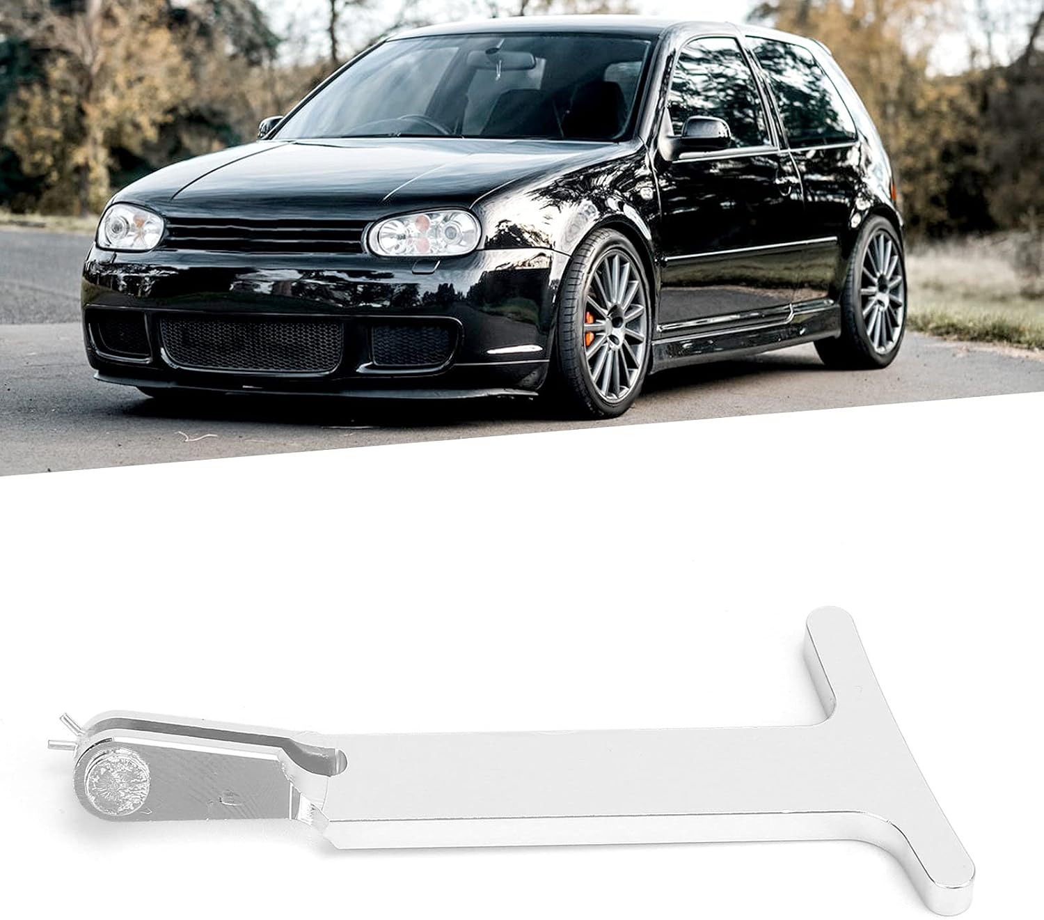 Qiilu Hood Release Handle, Hood Release Pull Handle Billet Aluminium Alloy for R32 MK4 2004 (Silver)