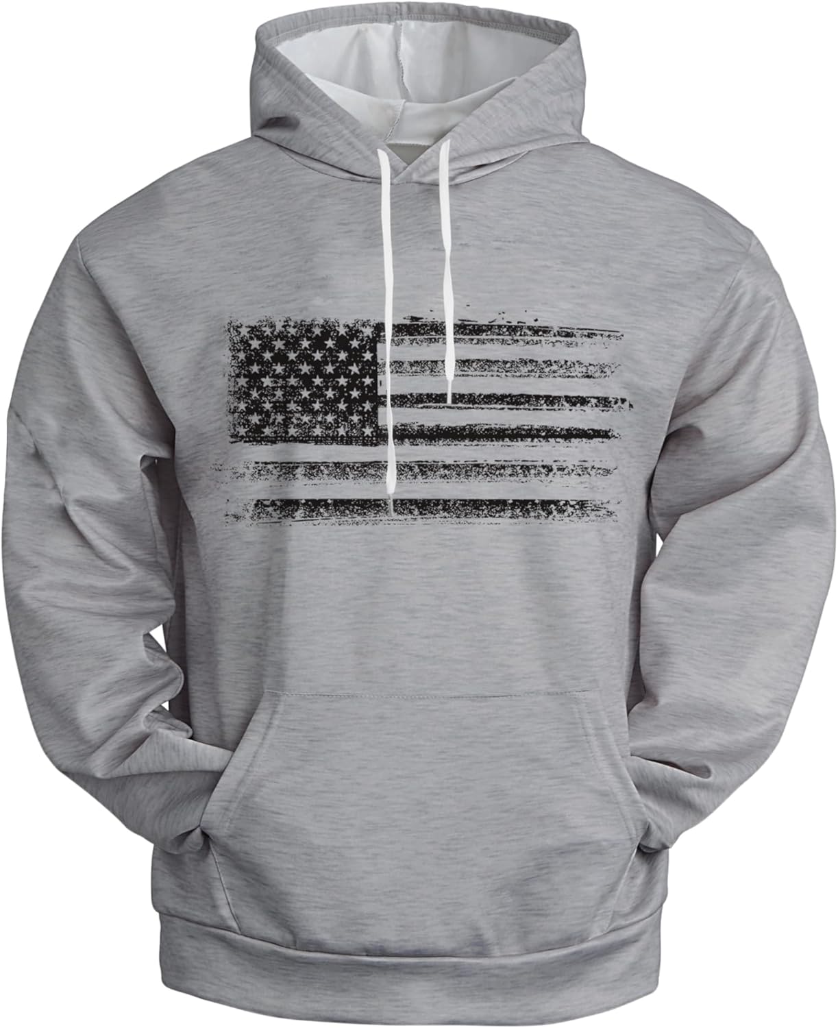 H HYFOL Graphic Hoodies for Men USA Flag American Patriotic Long Sleeve Pocket Pullover Sweatshirts
