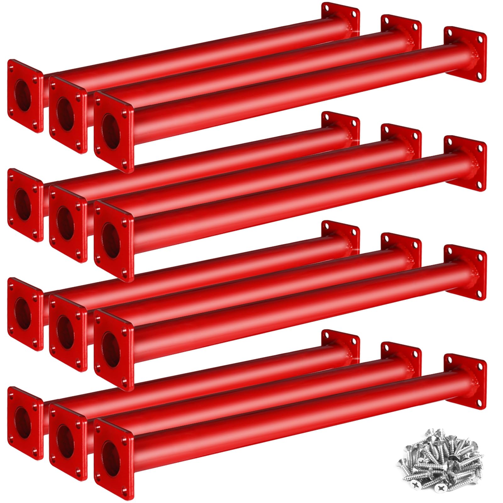 TAYUQEE 18 Inches Monkey Bars for Backyard, 12 PCS Heavy Duty Metal Bars for Kids, Steel Playset Rods With Mounting Plates and Powder Coating for Indoor Outdoor Playground