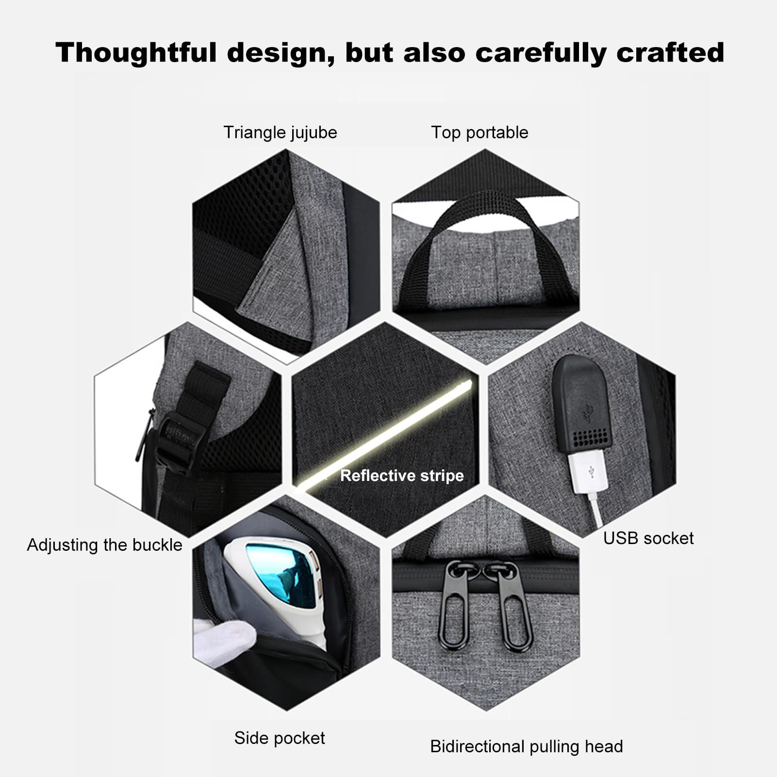 docooler Zaino per Laptop per Borsa per Laptop da 17 Pollici con Porta USB Zaini Impermeabili alla Moda