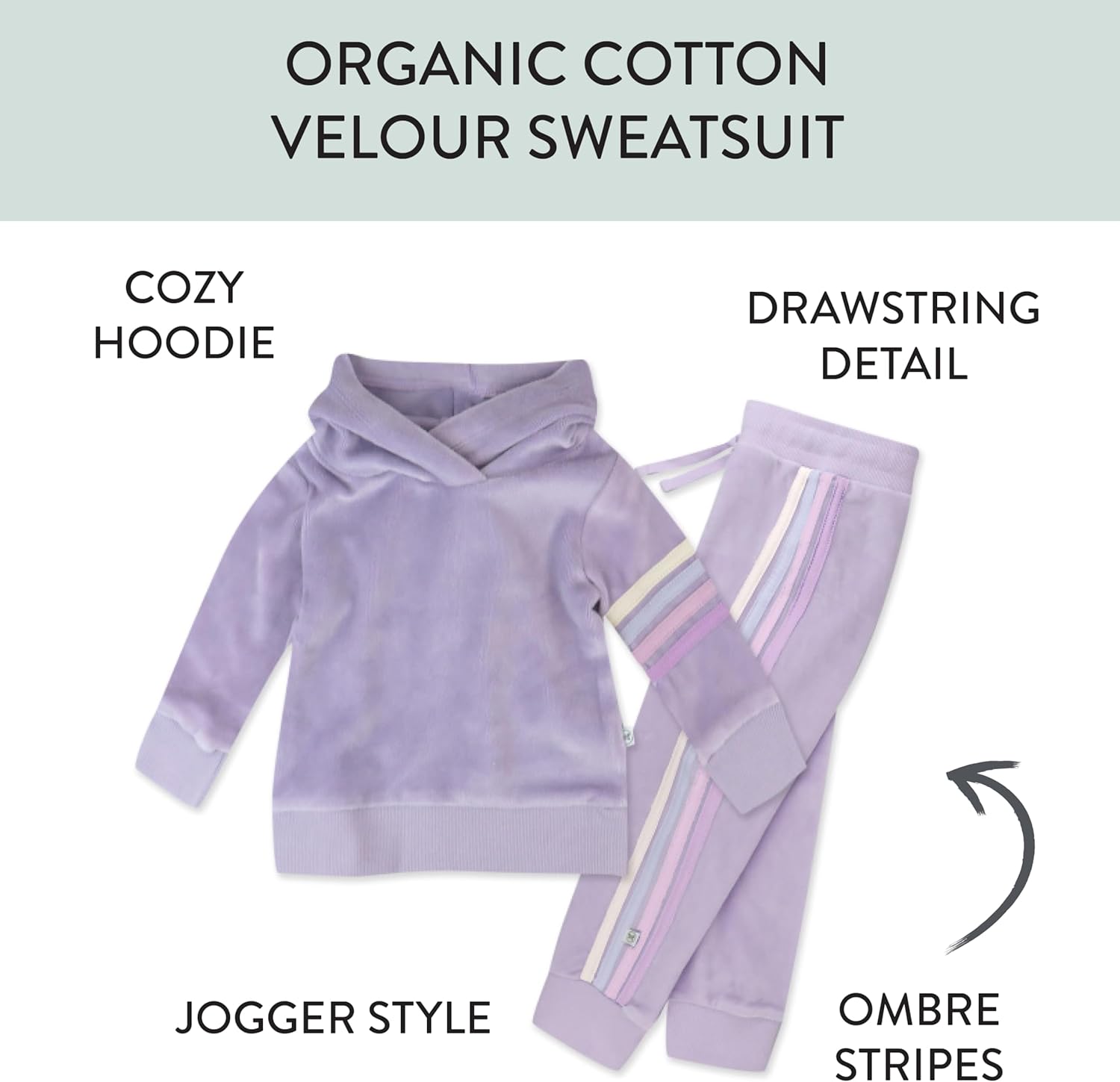 HonestBaby Velour Pullover Hoodie and Zip Front Sweatshirt and Jogger Sweatpants Set Baby, Toddler, Boys, Girls
