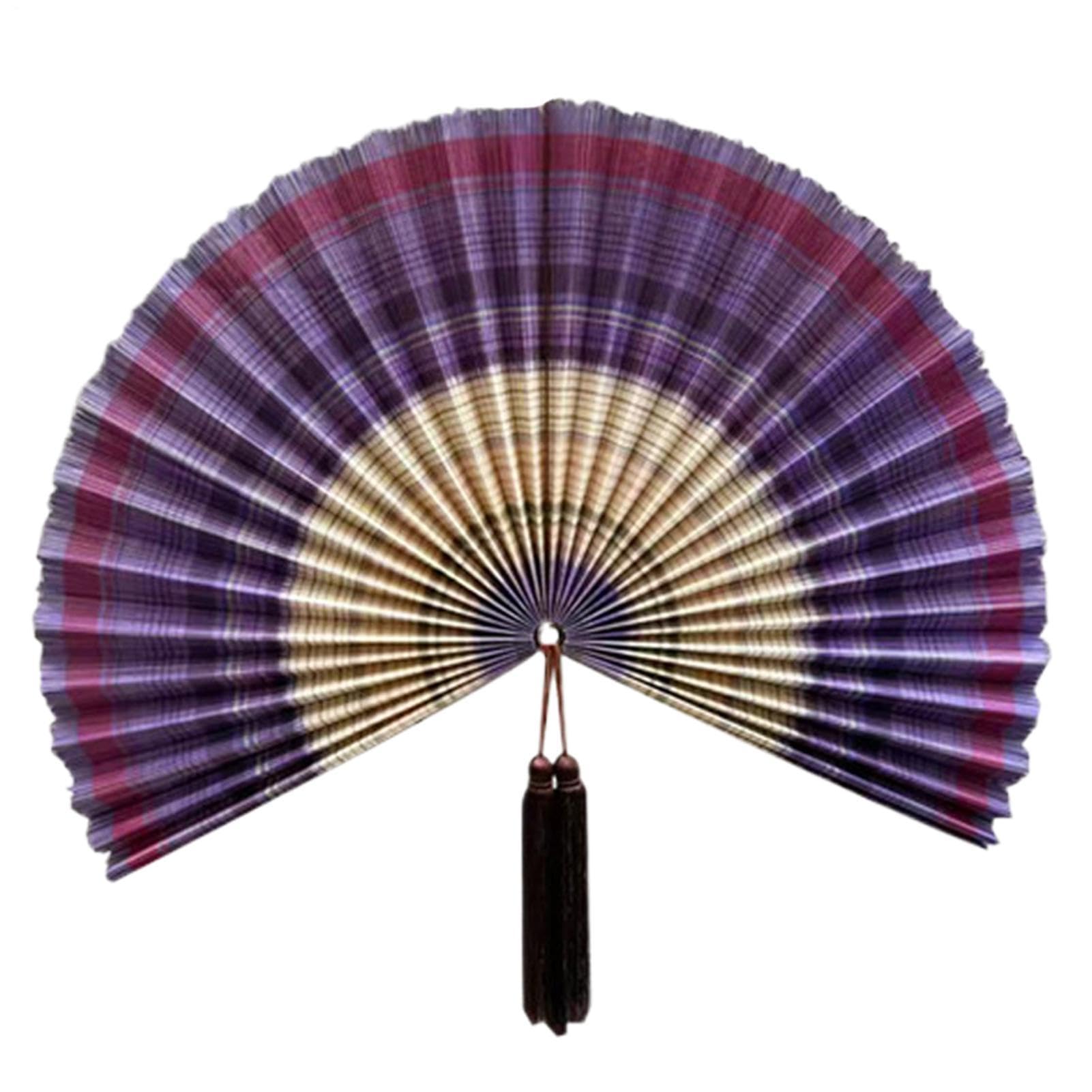 Fan Wall Art - 102 cm wiszące składane ozdoby, dekoracyjny wentylator ścienny z frędzlami - do salonu, sypialni, nad łóżko, akademik, biuro, hotel, restauracja
