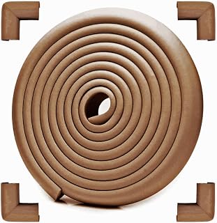 Baby Proof Corners Edges Protector Set (Large 7.5ft Edge + 4 Corners) Furniture Edge Protector Guards for Kids Baby Fireplace Tables Safety Bumper(Pre-Taped for Direct Use, No Assembly Required)