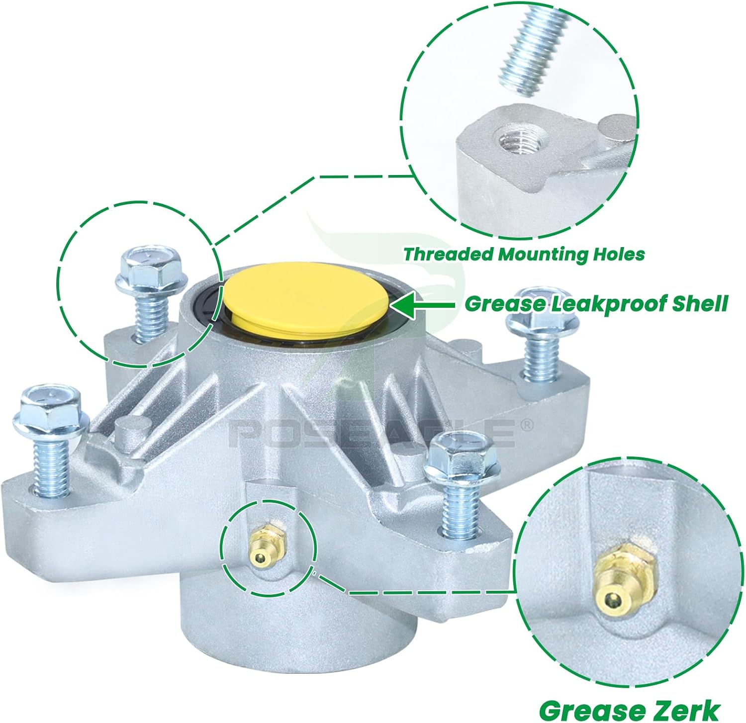 Pre-Greased 918-04426 Spindle Assembly Kit with 748-3065A Deck Spindle Spacer Replaces 918-3129C 618-04426 618-3129B 748-3065A 618-3129C for cub Cadet Z Force S 48 44 50 LT1018 GT2554 Decks
