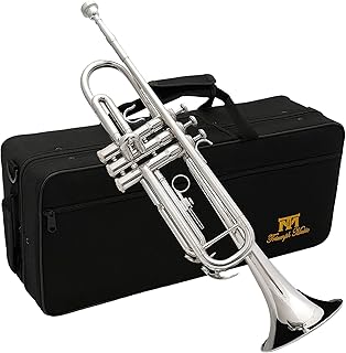 Triumph Standard Trumpet Set, Bb Trumpet Brass Instrument for Students Beginners with Hard Case, Valve Oil, Cleaning Kit, 7C Mouthpiece, White Gloves, B Flat Trumpet Instrument 6416N (Nickel Silver)