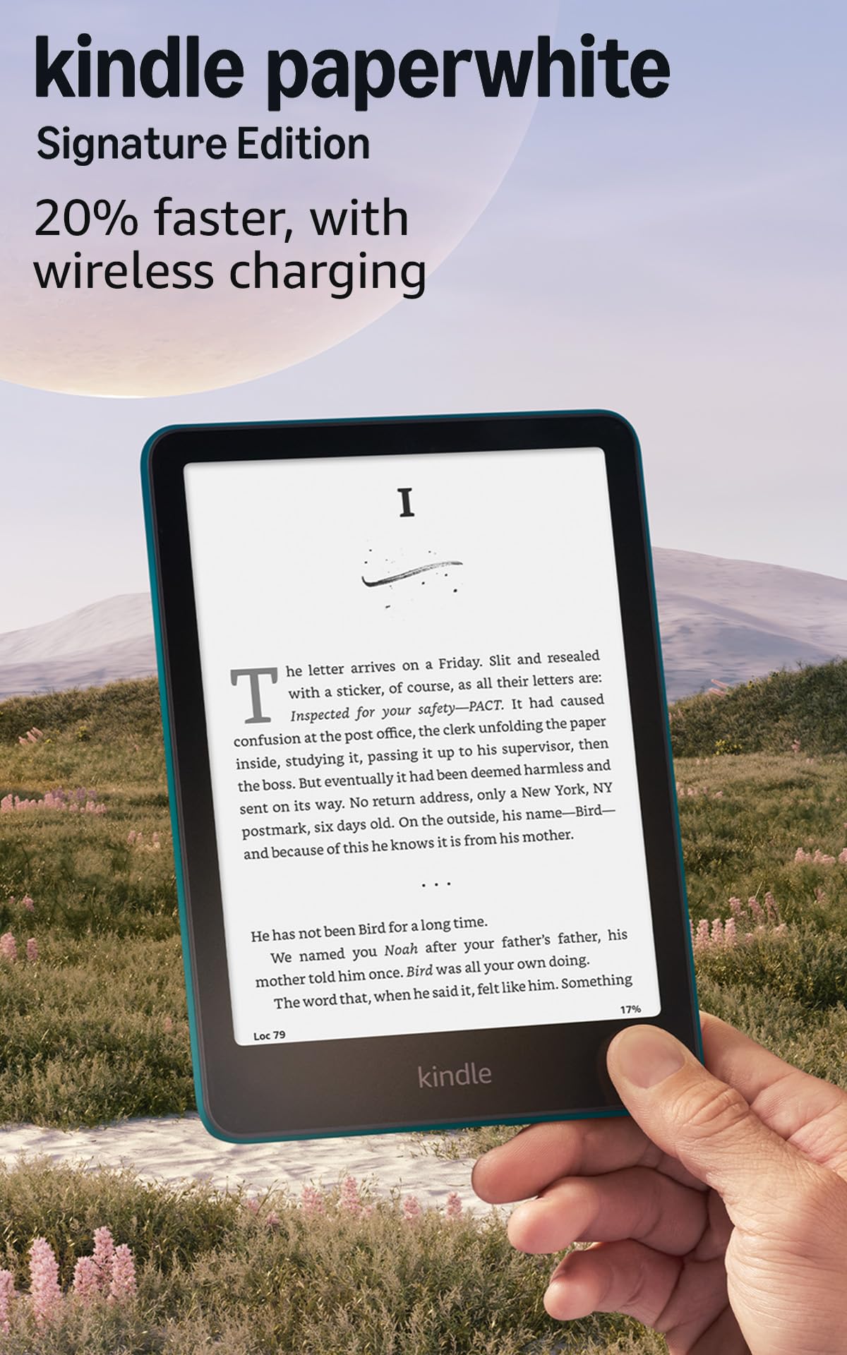 Kindle Paperwhite Signature Edition 32GB (newest model) – 20% faster with auto-adjusting front light, wireless charging, and weeks of battery life – Metallic Jade
