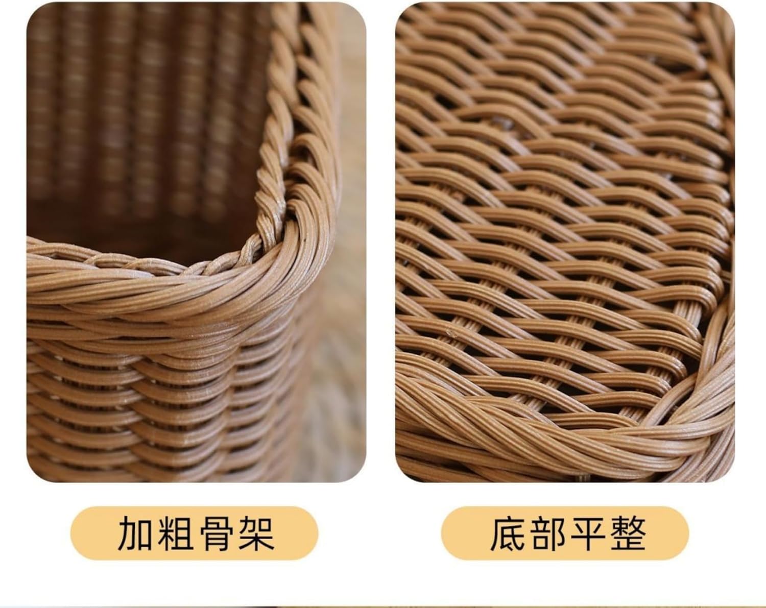 2pcs Triangle corner basket, imitation rattan corner laundry basket, triangle basket for corner shelf, suitable for wall cabinet home organization, durable and lightweight corner basket.