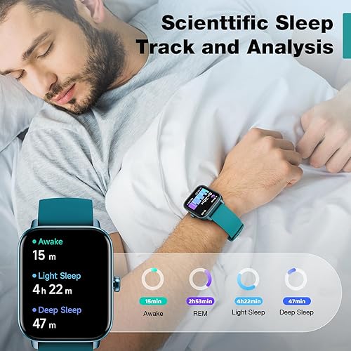 Miniatura 7 de Fitpolo Reloj inteligente para hombres y mujeres, pantalla táctil de 1.8", llamada Bluetooth, Alexa integrado, frecuencia cardíaca 24/7, monitor