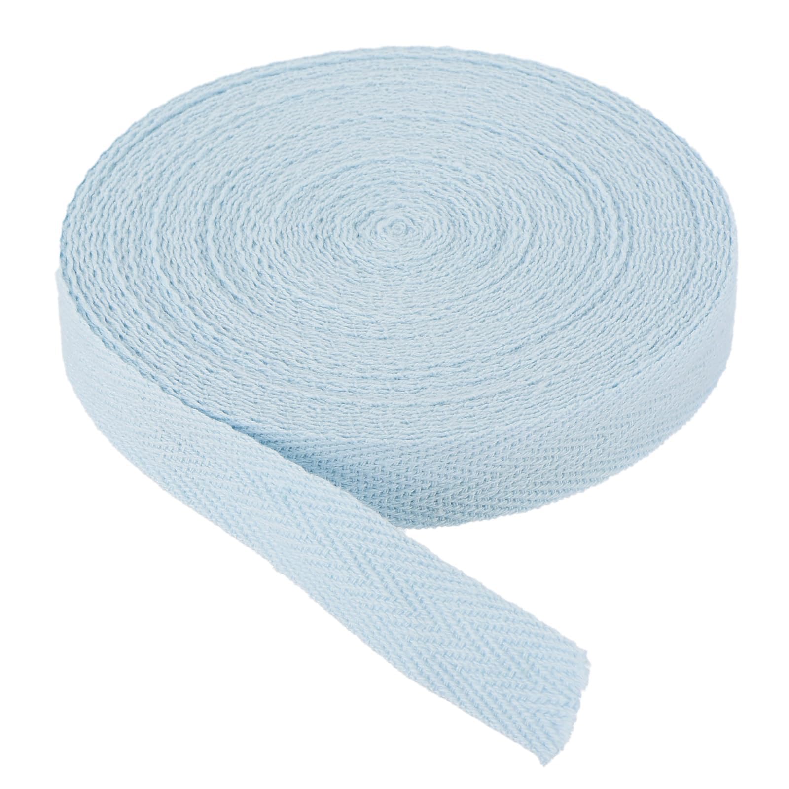 ROWORKX 10 Yards Cotton Twill Tape Ribbon 15mm Bias Binding Tape for Sewing, Pale Emerald Blue