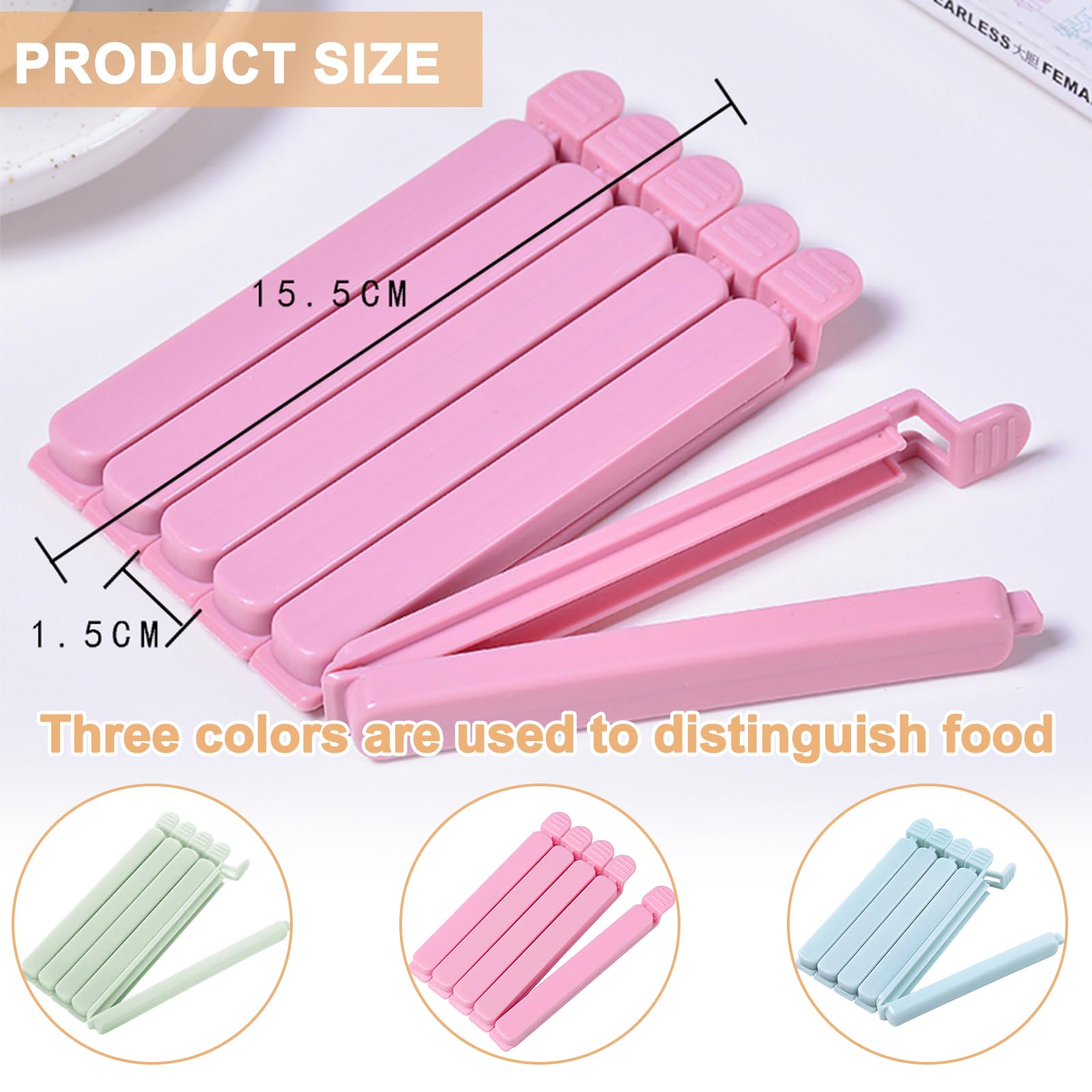 10 Pack Large Food Bag Clips, Sturdy Plastic Food Clips, Reusable Colorful For Snack, Coffee, Home, Kitchen, Travel, Camping
