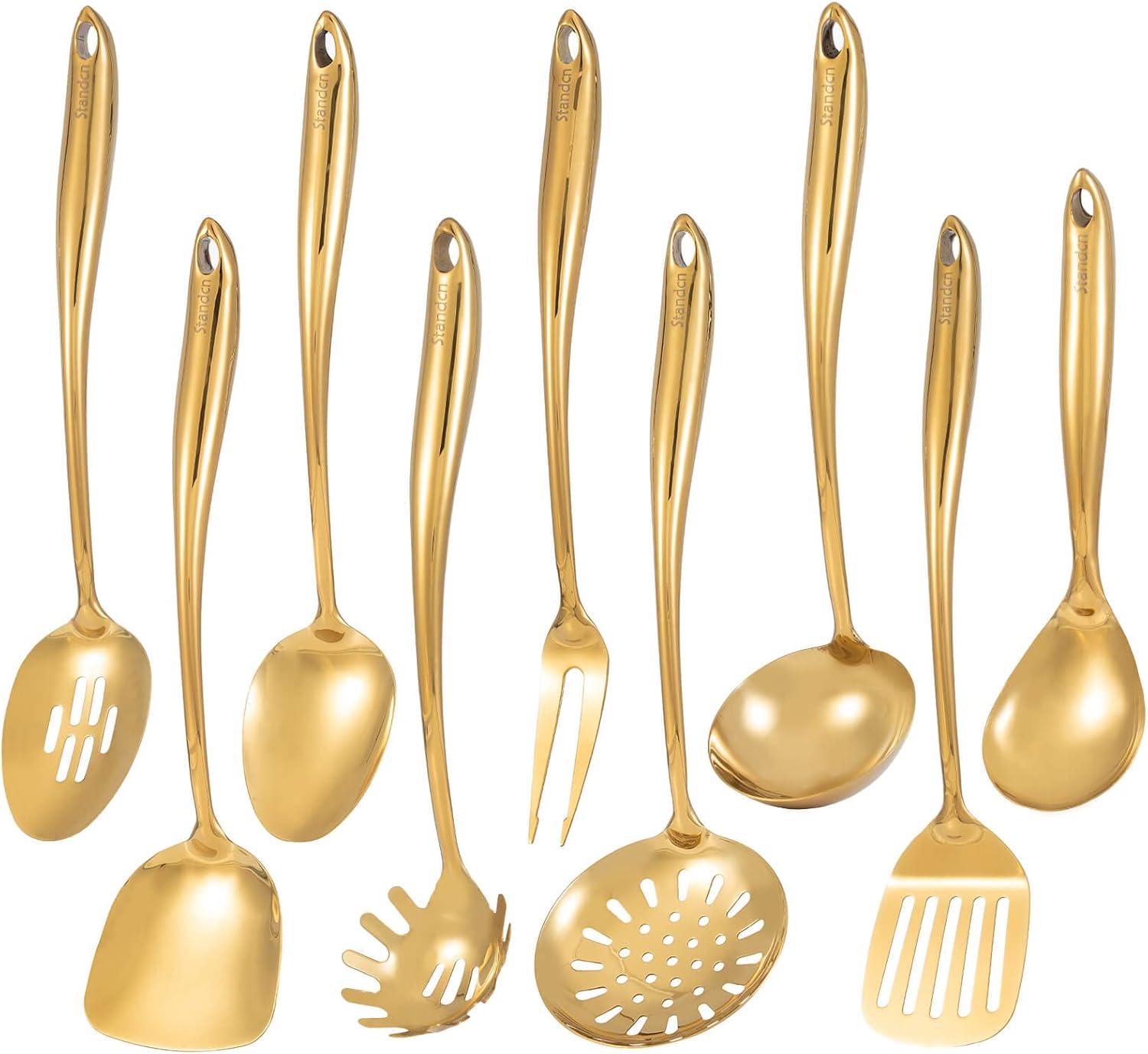 Gold Kitchen Utensils Set, 9 PCS Gold Serving Utensils