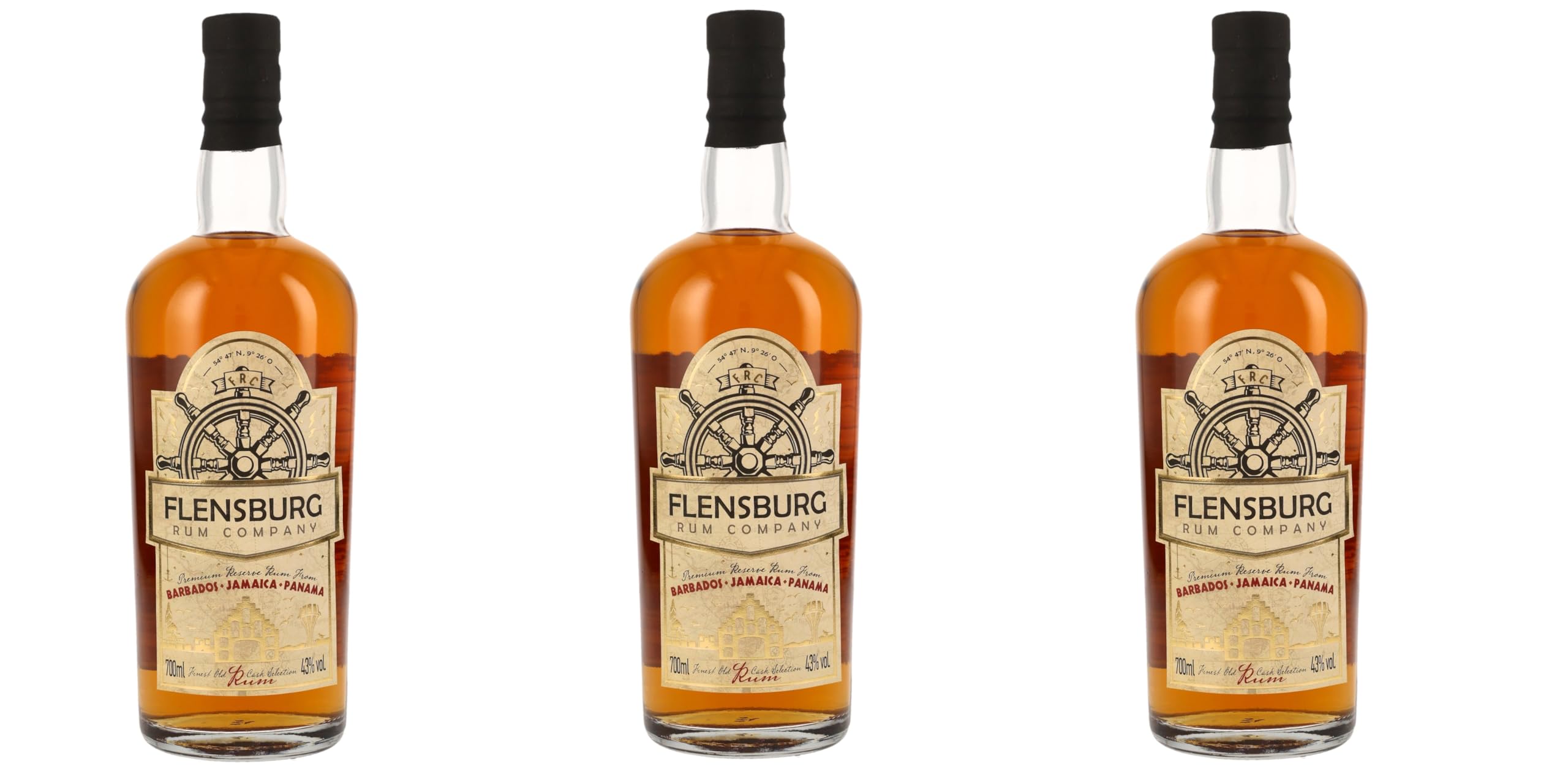 FRC Premium Rum I Blend aus Barbados, Jamaika & Panama I 43% vol I 0,7 l 700ml I Aroma von reifer Mango & saftigem Pfirsich, abgerundet durch feine Vanille & Eichenholznoten (3 x 0,7)
