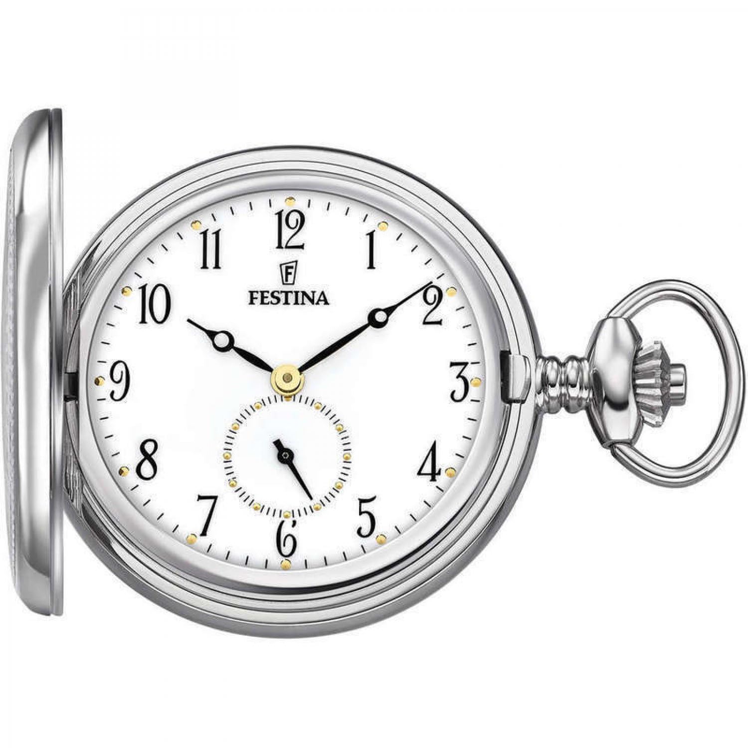Festina Montre de Poche Homme avec Chaîne - Acier Inoxydable 316L - Mouvement Quartz - Style Classique, Vintage et Élégant F2026/1