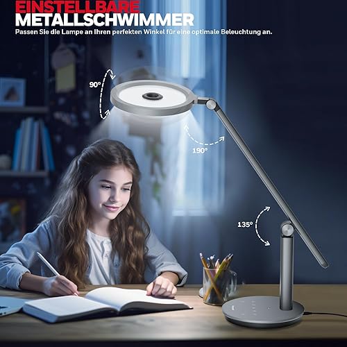 Miniatura 7 de Honeywell Lámpara de escritorio para oficina en casa, H6 Sunturalux™ Luz de escritorio LED para cuidado de los ojos, lámpara de escritorio regulable